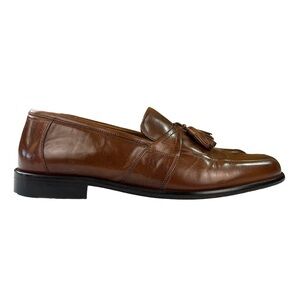 Johnston & Murphy Brown Leather Dress Shoes Tassel Loafers Mens Size‎ 9.5